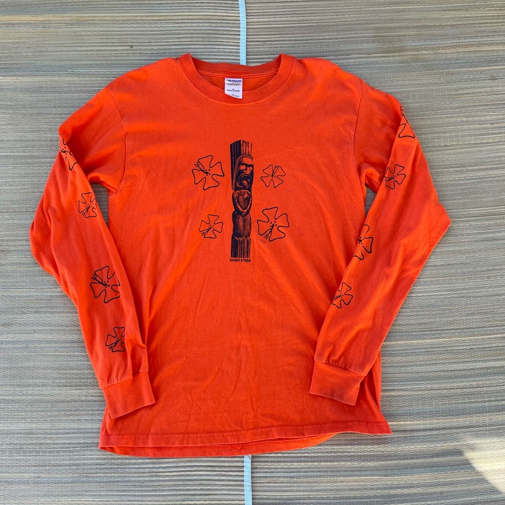 Freaky Tiki Iron Cross Hibiscus LS tee by innovation Maui